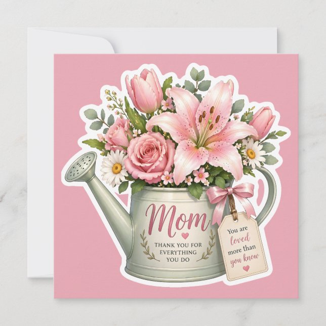 Invitación Flores de jardín de mamá (Anverso)