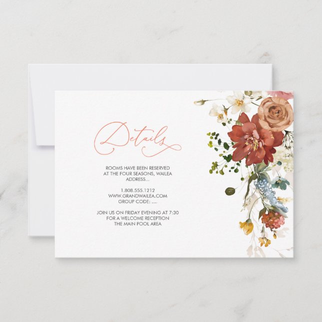 Invitación Flores de jardín de otoño rústico elegante PixDezi (Anverso)