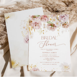 Invitación Flores de jardín ducha de novia
