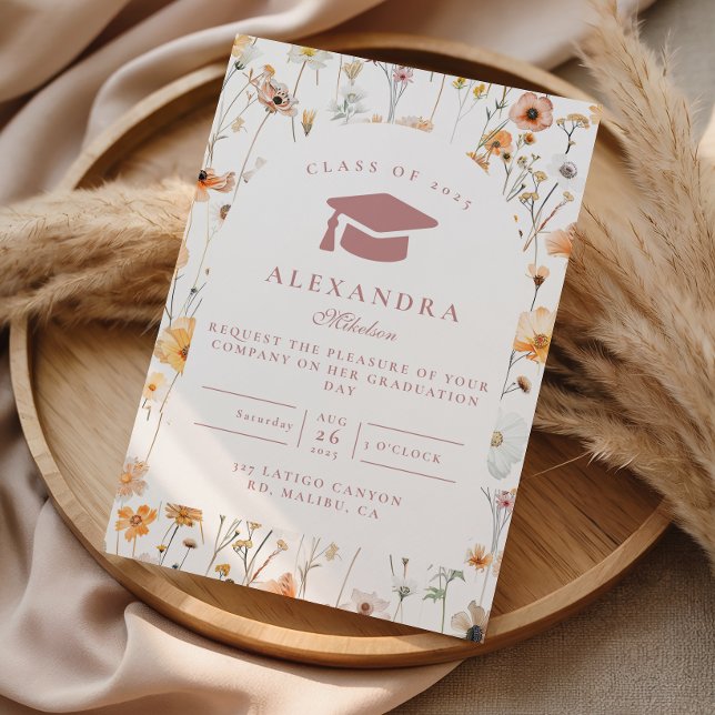 Invitación Flores de Jardín Romántico de Graduación (Subido por el creador)