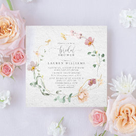 Invitación Flores de jardín rosado Rubor Wreath Bridal Shower