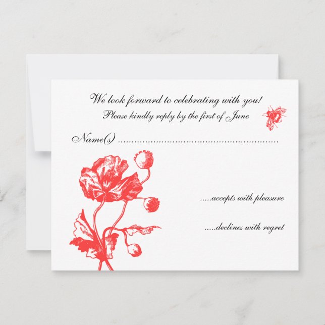 Invitación Flores de Jardín RSVP (Anverso)