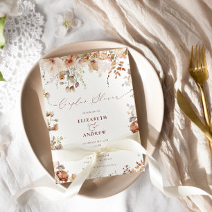 Invitación Flores de jardín rústico Boho Ducha de parejas