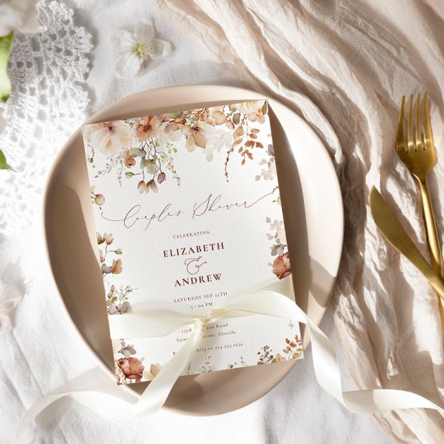 Invitación Flores de jardín rústico Boho Ducha de parejas (Subido por el creador)