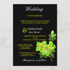 Invitación Flores de la boda de la orquídea de la cal de la