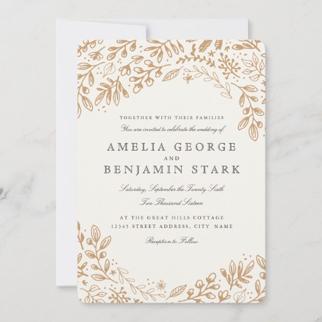 Invitación Flores de la cosecha (Anverso)