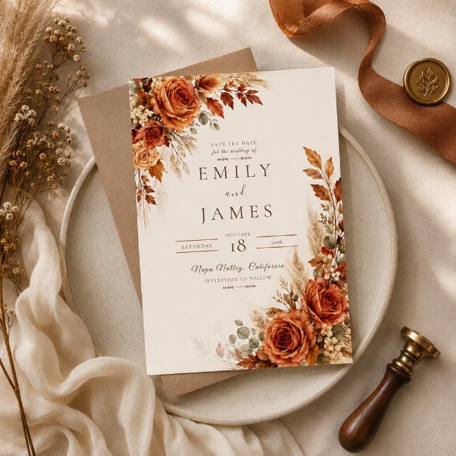 Invitación Flores de la Cosecha de Otoño Guarda la Fecha (Subido por el creador)