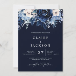 Invitación Flores de la Marina Boda Azul