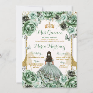 Invitación Flores de la Princesa Quinceañera