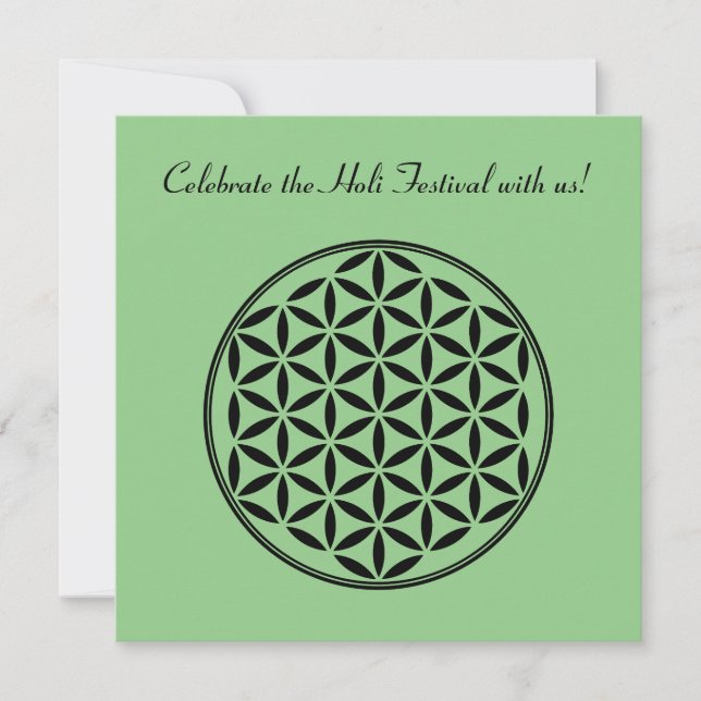Invitación FLORES DE LA VIDA - Símbolo sagrado de geometría c (Anverso)