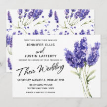 Flores de lavanda acuarela, boda elegante