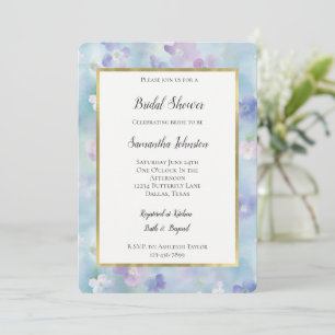 Invitación Flores de lavanda azul morado bonitas ducha de nov