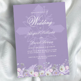 Invitación Flores de lavanda boda religiosa
