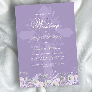 Invitación Flores de lavanda boda religiosa