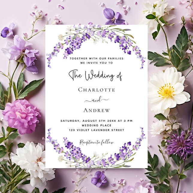 Invitación Flores de lavanda boda violeta (Subido por el creador)