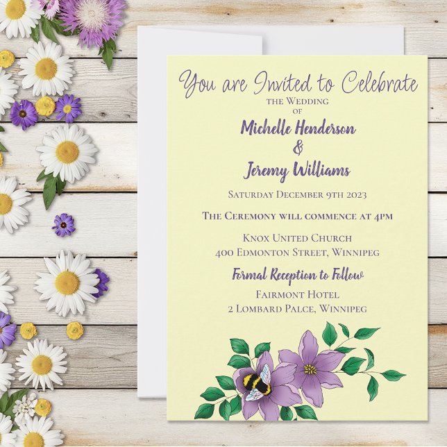 Invitación Flores de lavanda de abedul amarillo (Subido por el creador)