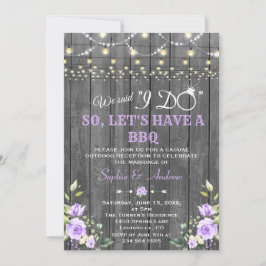 Invitación Flores de lavanda Madera de granero Después de que