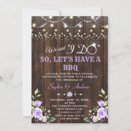 Invitación Flores de lavanda Madera de grano después de hacer