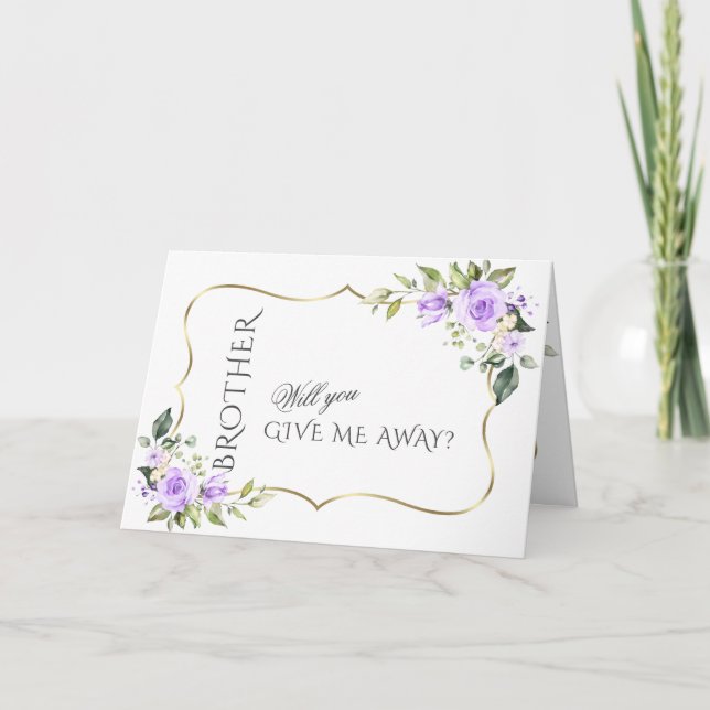 Invitación Flores De Lavanda Oro Me Darás De Lejos (Anverso)