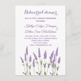 Invitación Flores de lavanda púrpura Ensayo Cena