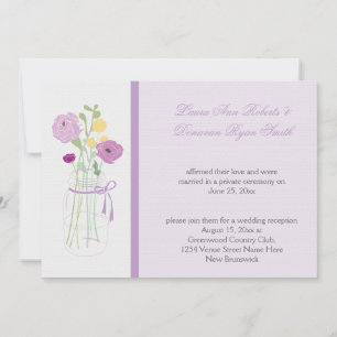 Invitación Flores De Lavanda Púrpura Sólo Recepción De Mason