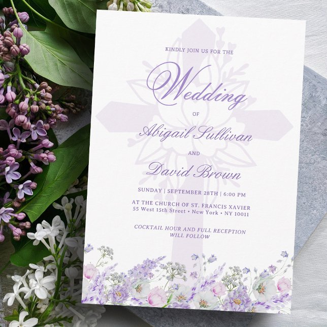 Invitación Flores de Lila Boda Religiosa (Subido por el creador)