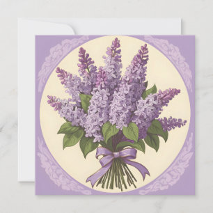 Invitación Flores de Lila Púrpura