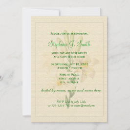 Invitación Flores de lirio blanco y elegante ducha de novia