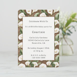 Invitación Flores de Lirio de Calla Cumpleaños  