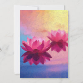 Invitación Flores de Lotus abstractas y coloridas