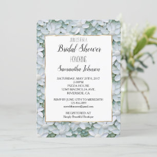 Invitación Flores de Lotus blancas ducha de novia