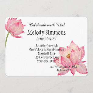Invitación Flores de Lotus rosadas