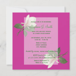 Invitación flores de magnolia de época de bonito ducha de nov
