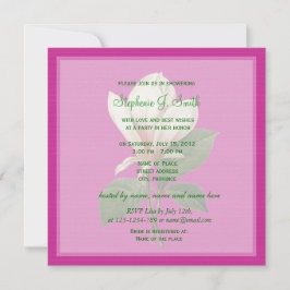 Invitación flores de magnolia de época de bonito ducha de nov