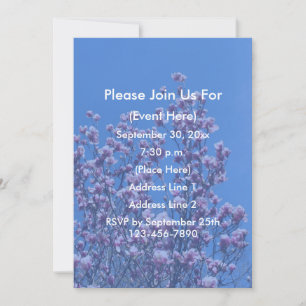 Invitación Flores de Magnolia Rosa Cielo Azul Floral