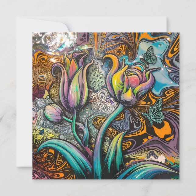 Invitación Flores de Mandala (Anverso)