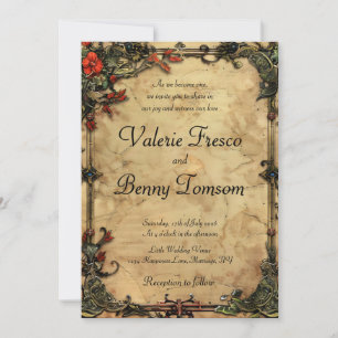 Invitación Flores de marco de fantasía