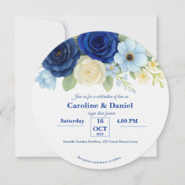Invitación Flores de marfil de color Boda Royal Bue de la Mar