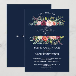 Invitación Flores de marfil de Rubor enmarcan a Boda de Borgo