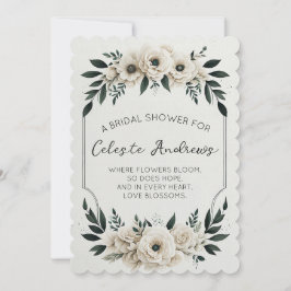 Invitación Flores de marfil elegantes