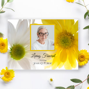 Invitación Flores de margarita blanca amarilla Fiesta de fune