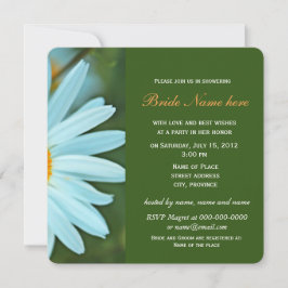 Invitación flores de margarita blanca bonito duchas de novias
