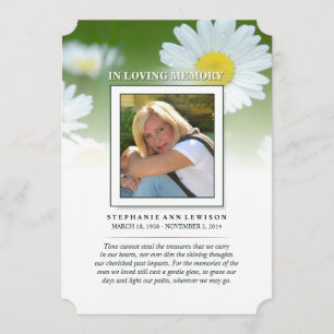 Invitación Flores de margarita - Memorial y tal vez Poema Gra