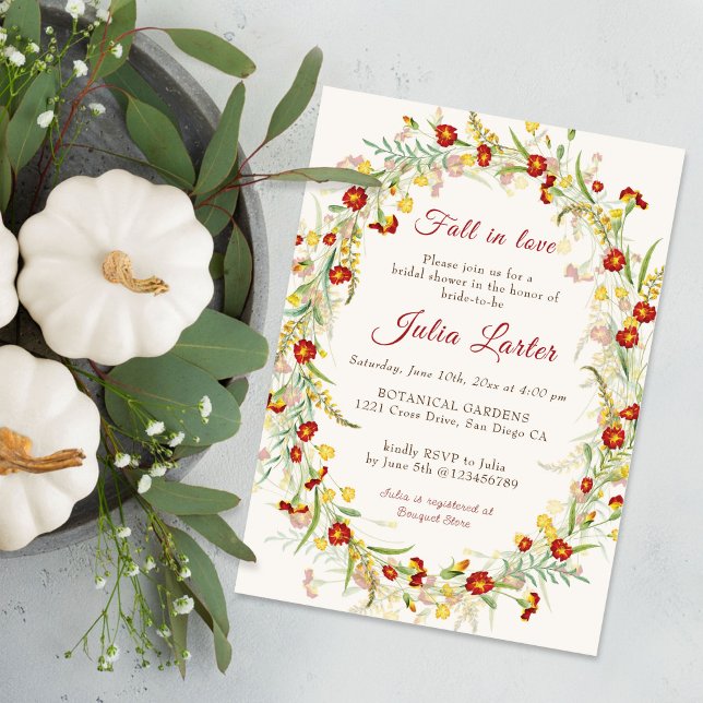 Invitación Flores de Marigold Foliage Bridal Shower (Subido por el creador)