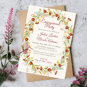 Invitación Flores de Marigold Silvestre Follaje Fiesta de Com