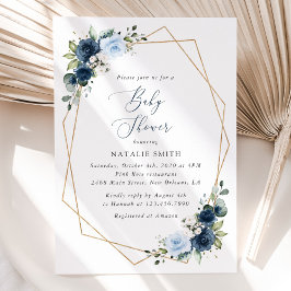 Invitación Flores de marina, flores azules, vegetación, Baby