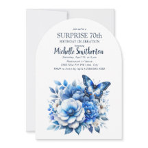 Flores de Mariposa Azul Arco Sorpresa 70 Cumpleaño