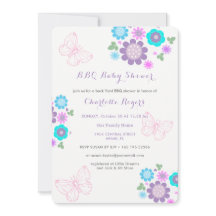 Flores de mariposa Whimsy BBQ Backyard Baby Shower