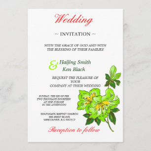 Invitación Flores de matrimonio orquídeas de limón invitadas