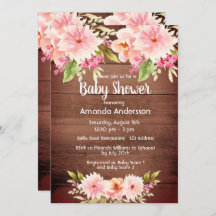 Flores de melocotón rosa de madera marrón ducha de